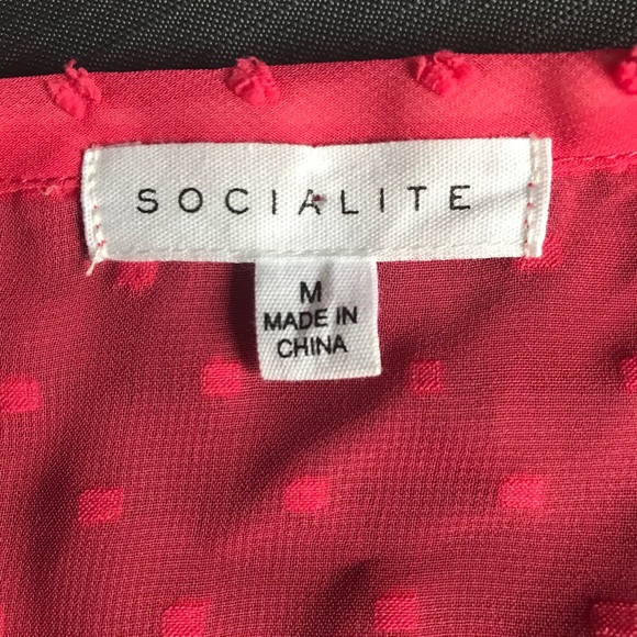 NWOT Socialite Dot Crop Blouse - Picture 5 of 6